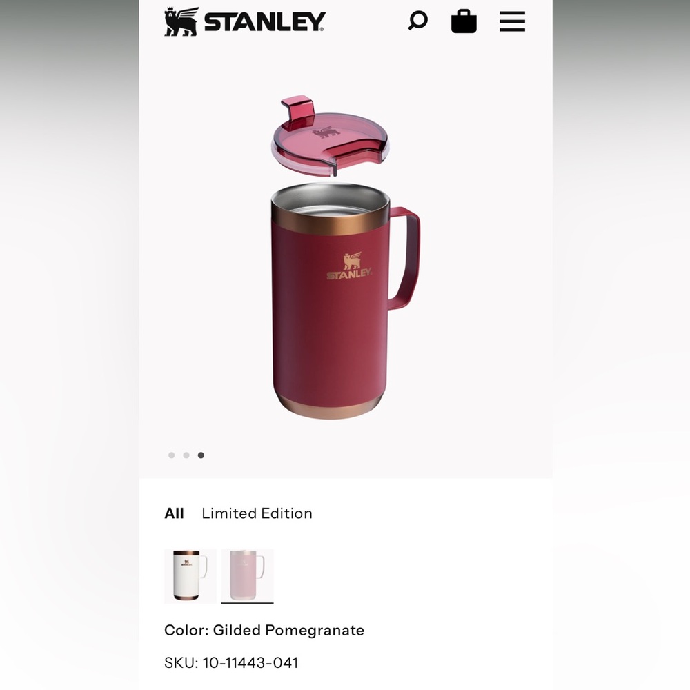 Limited Edition Stanley Stay Hot Camp Mug - Gilded Pomegranate
